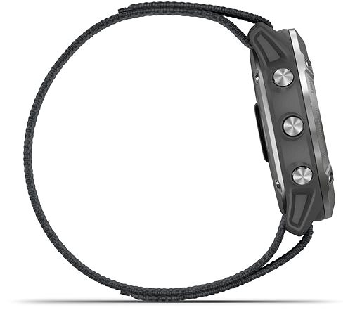 Smartwatch Garmin Enduro Steel/Grey UltraFit Nylon Strap - Nylonarmband Seitlicher Anblick