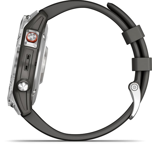 Smart hodinky Garmin Epix Glass Silver/Gray Band Bočný pohľad