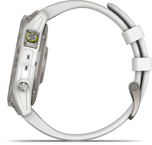 Smart hodinky Garmin Epix Sapphire Titan/White Band Bočný pohľad