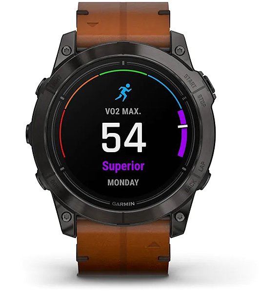 Smart Watch Garmin Epix Pro Gen 2 51mm Sapphire Carbon Gray DLC Titanium Chestnut leather ...