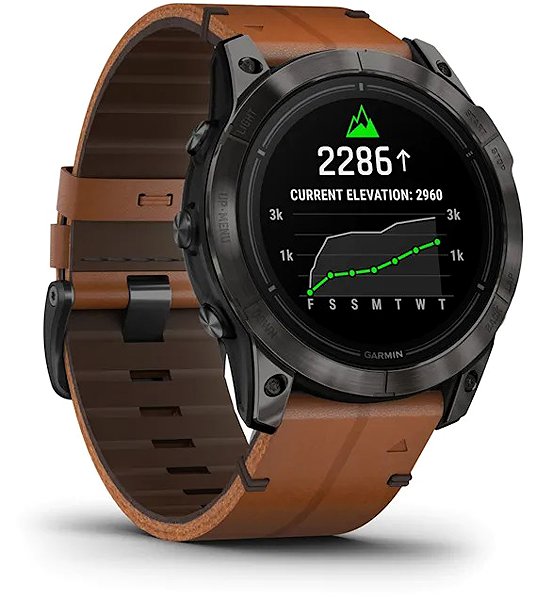 Smart Watch Garmin Epix Pro Gen 2 51mm Sapphire Carbon Gray DLC Titanium Chestnut leather ...