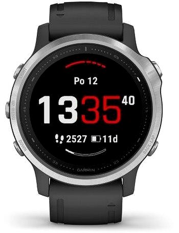 Smart Watch Garmin Fenix 6S Glass, Silver/Black Band Screen