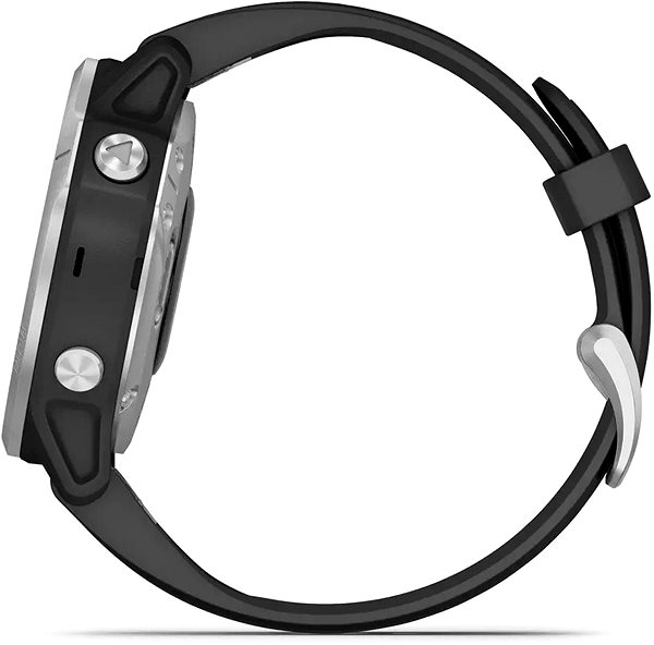 Smart Watch Garmin Fenix 6S Glass, Silver/Black Band Lateral view