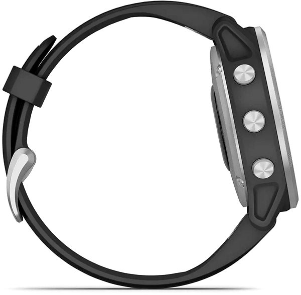 Smartwatch Garmin Fenix 6S Glas Silber / Schwarz Band Seitlicher Anblick