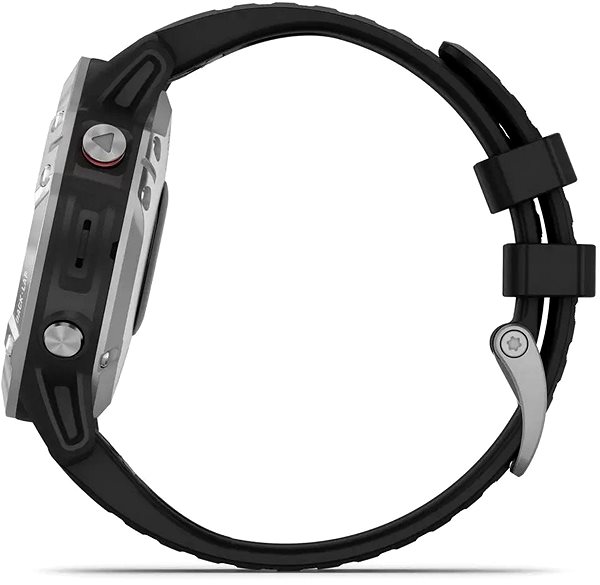 Smartwatch Garmin Fenix 6 Silver/Black Band Seitlicher Anblick