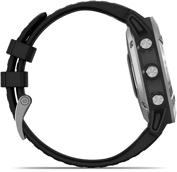 Smartwatch Garmin Fenix 6 Silver/Black Band Seitlicher Anblick