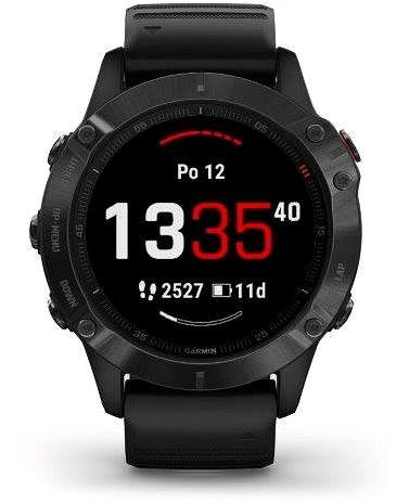 Smartwatch Garmin Fenix 6 Glass, Black/Black Band Screen