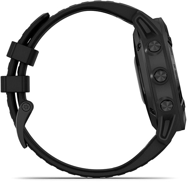 Smartwatch Garmin Fenix 6 Glass, Black/Black Band Seitlicher Anblick
