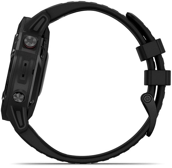 Smartwatch Garmin Fenix 6 Glass, Black/Black Band Seitlicher Anblick