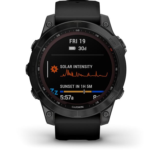 Smart hodinky Garmin Fenix 7 Sapphire Solar Carbon Gray DLC Titanium/Black Band Screen