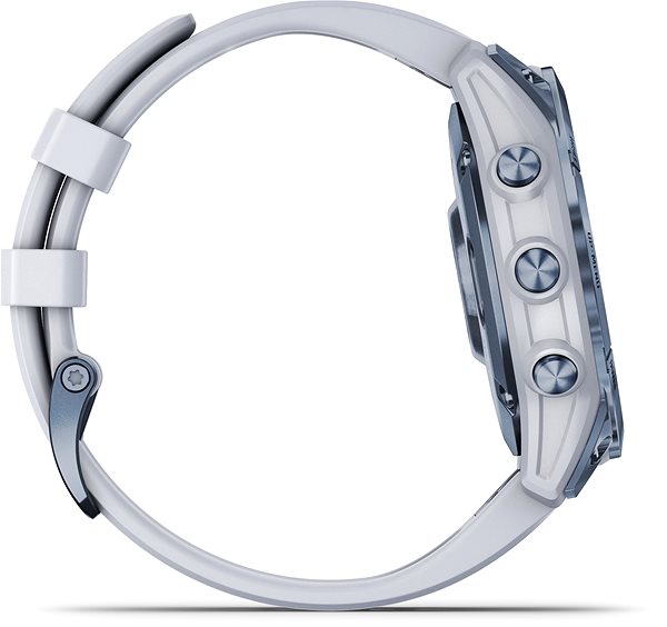 Smart Watch Garmin Fenix 7 Sapphire Solar Mineral Blue DLC Titanium/Whitestone Band Lateral view