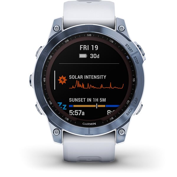 Smart hodinky Garmin Fenix 7 Sapphire Solar Mineral Blue DLC Titanium/Whitestone Band Screen