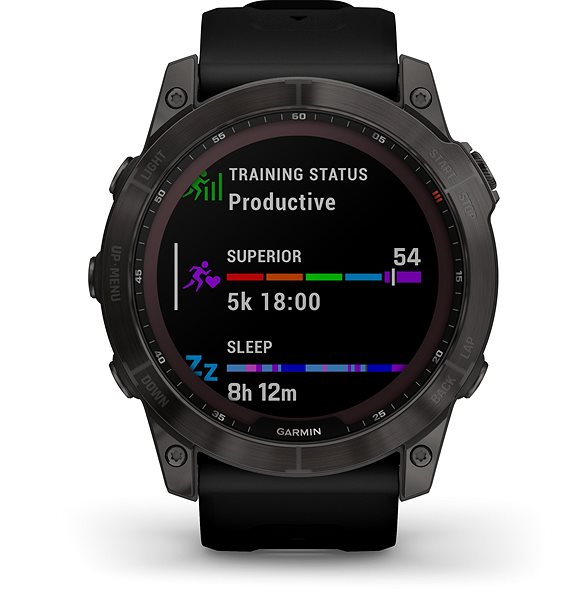 Smart Watch Garmin Fenix 7X Sapphire Solar Carbon Grey DLC Titanium/Black Band Screen