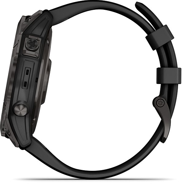 Smart Watch Garmin Fenix 7X Sapphire Solar Carbon Grey DLC Titanium/Black Band Lateral view