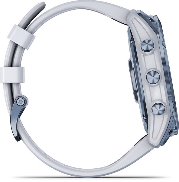 Smart Watch Garmin Fenix 7X Sapphire Solar Mineral Blue DLC Titanium/Whitestone Band Lateral view