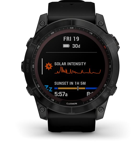 Smart Watch Garmin Fenix 7X Sapphire Solar Black DLC Titanium/Black Band Screen