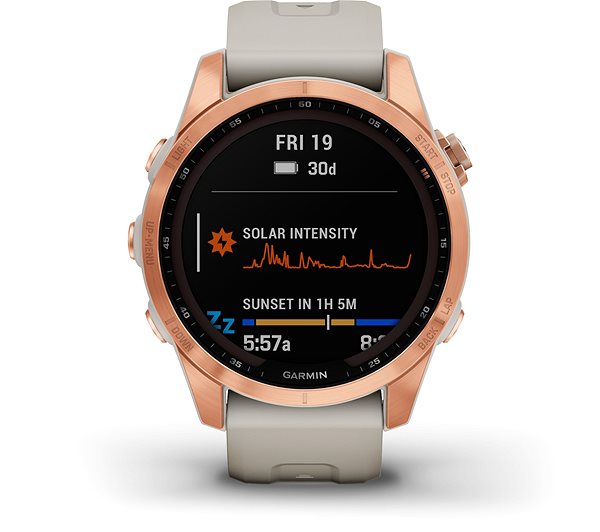 Smart Watch Garmin Fenix 7S Solar Rose Gold/Light Sand Band Screen