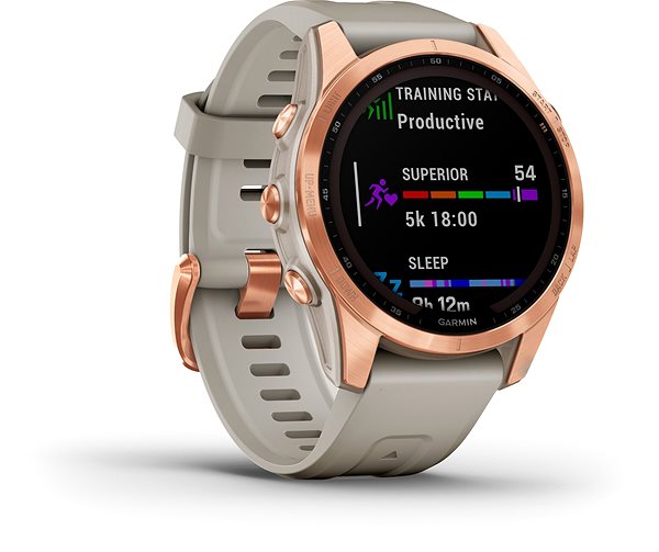 Smart Watch Garmin Fenix 7S PRO Solar Rose Gold/Light Sand Band Lateral view