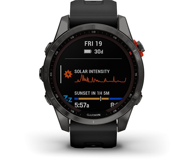 Smart Watch Garmin Fenix 7S Solar Slate Grey/Black Band Screen