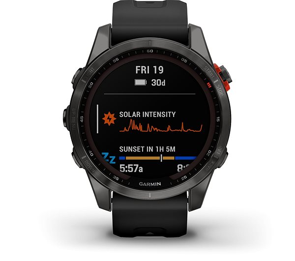 Smart hodinky Garmin Fenix 7S Solar Slate Gray/Black Band Screen