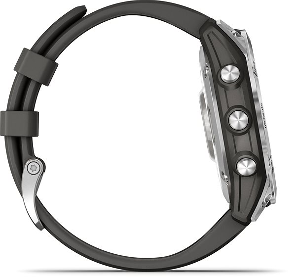 Smart hodinky Garmin Fenix 7 Silver/Graphite Band Bočný pohľad