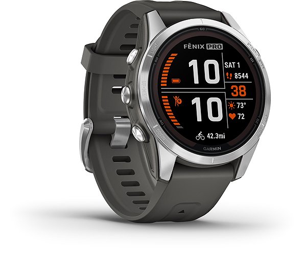 Smart Watch Garmin Fenix 7S Pro Solar Silver/Graphite Band ...