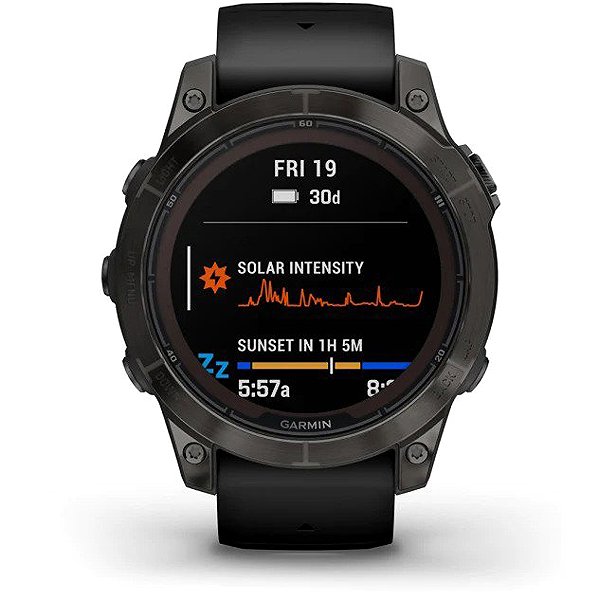 Smart Watch Garmin Fenix 7 Pro Sapphire Solar, Carbon Gray DLC Titanium/Black Band ...