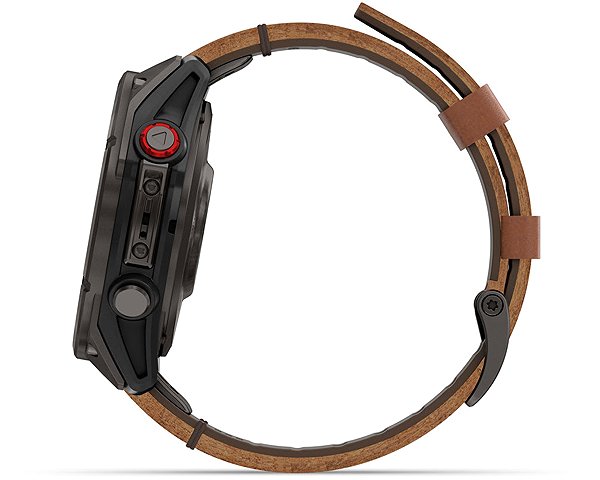 Smart Watch Garmin Fenix 8 Pro 47mm AMOLED Sapphire Carbon grey DLC titanium/Chestnut leather ...