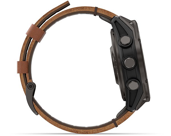 Smart Watch Garmin Fenix 8 Pro 47mm AMOLED Sapphire Carbon grey DLC titanium/Chestnut leather ...