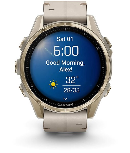 Smart Watch Garmin Fenix 8 43mm AMOLED Sapphire Soft Gold/Limestone leather ...