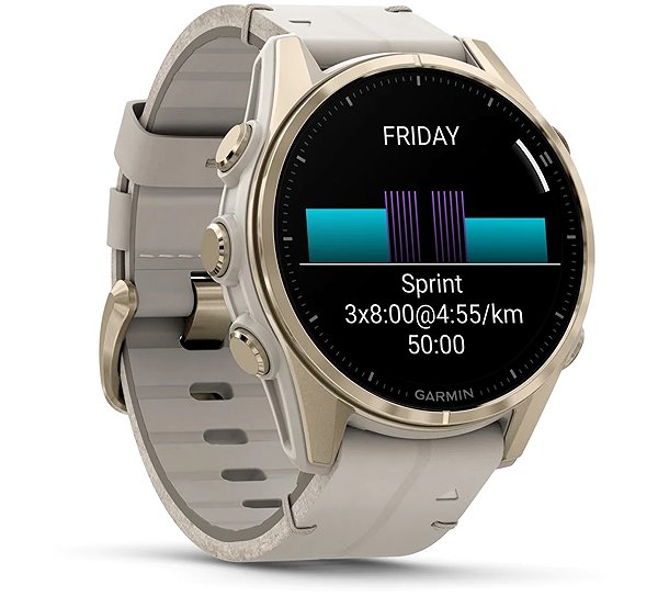 Smart Watch Garmin Fenix 8 43mm AMOLED Sapphire Soft Gold/Limestone leather ...