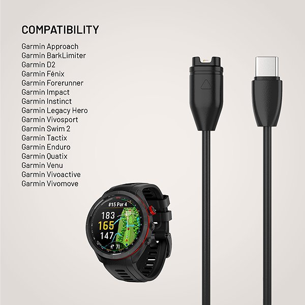 Uhr-Ladegerät FIXED für die Garmin Forerunner/Fenix/Venu/Vívoactive/Instinct 2m schwarz ...