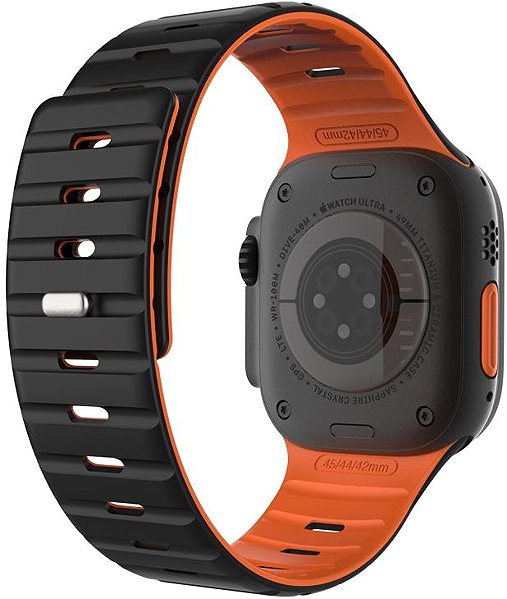 Remienok na hodinky FIXED Silicone Magnetic Strap na Apple Watch 44/45/46/49 mm čierny ...