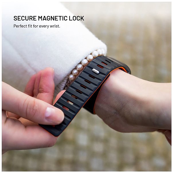 Remienok na hodinky FIXED Silicone Magnetic Strap na Apple Watch 44/45/46/49 mm čierny ...