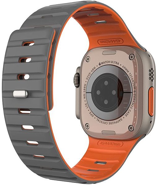 Armband FIXED Silicone Magnetic Strap für Apple Watch 44/45/46/49mm hellgrau ...