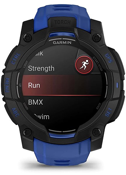 Smart Watch Garmin Instinct 3 45mm AMOLED Black/Bolt Blue band ...