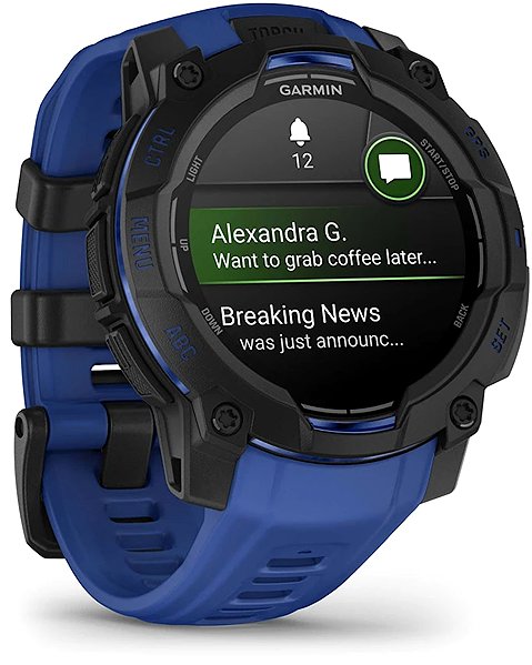Smart Watch Garmin Instinct 3 45mm AMOLED Black/Bolt Blue band ...