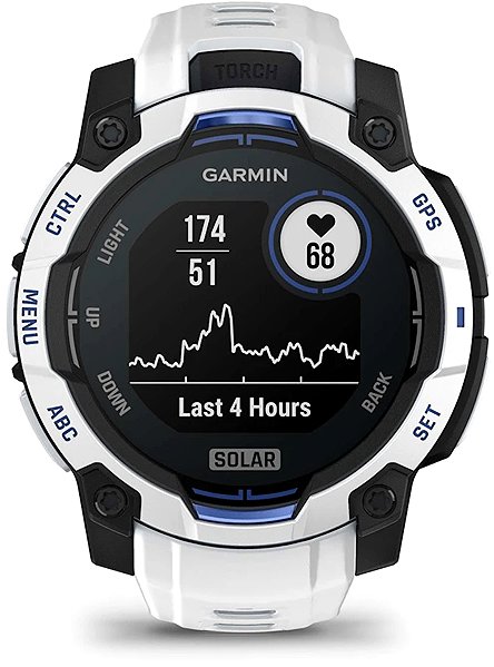 Smart Watch Garmin Instinct 3 45mm Solar Whitestone/Bolt Blue band ...