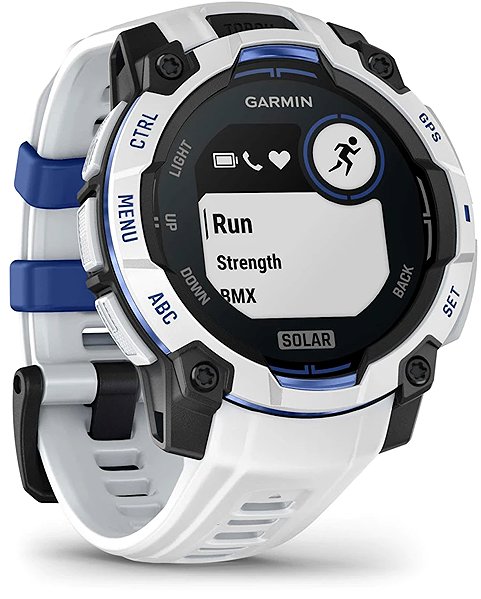 Smart Watch Garmin Instinct 3 45mm Solar Whitestone/Bolt Blue band ...