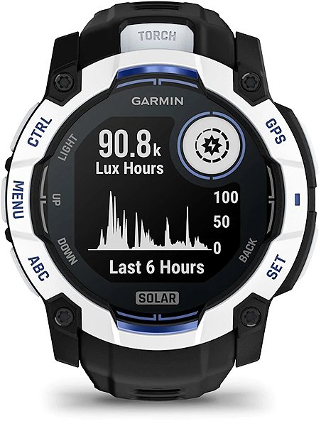 Smart Watch Garmin Instinct 3 50mm Solar Whitestone/Bolt Blue band ...