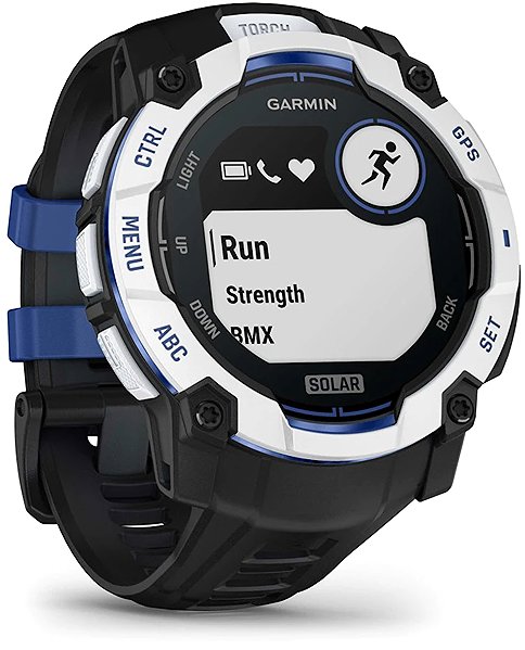 Smart Watch Garmin Instinct 3 50mm Solar Whitestone/Bolt Blue band ...
