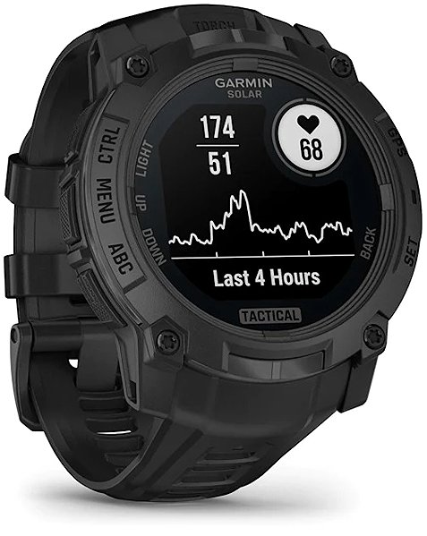 Garmin Instinct 3 50mm Solar Tactical Edition Black smartwatch.