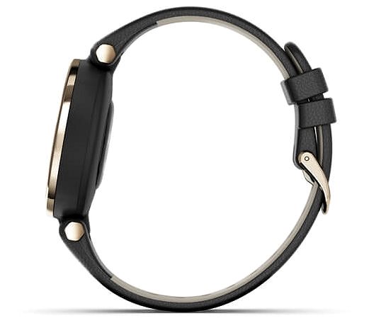 Smart Watch Garmin Lily Classic Cream Gold/Black Leather Band Lateral view
