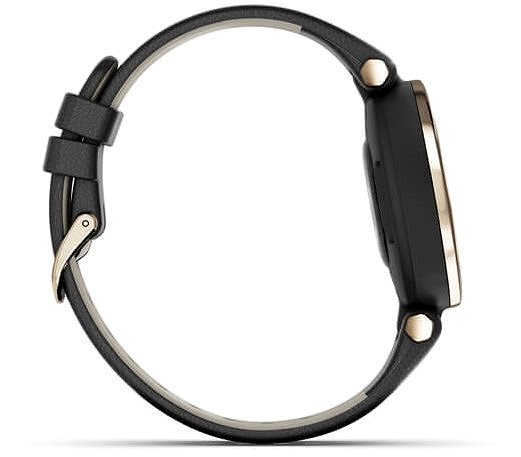 Smart Watch Garmin Lily Classic Cream Gold/Black Leather Band Lateral view
