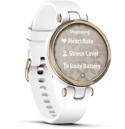 Smart Watch Garmin Lily Sport Cream Gold/White Silicone Band Lateral view