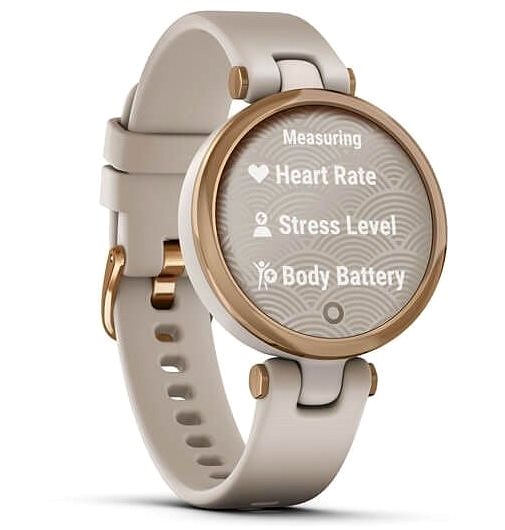 Smart Watch Garmin Lily Sport Rose Gold/Light Sand Silicone Band Lateral view