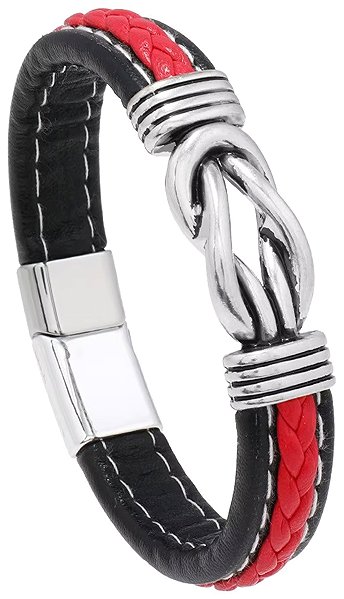 Predator Q1 Jasperstone men's bracelet black/red 22 cm.