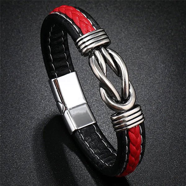 Predator Q1 Jasperstone men's bracelet black/red 22 cm.