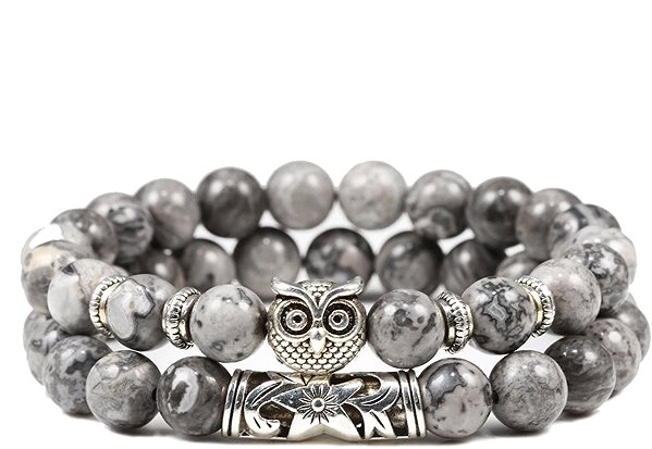 Predator Q1 Marblestone Men's Owl Bracelets, set of 2.