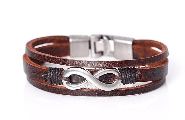 Predator Q1 Urban Edge Men's Infinity Bracelet, Brown 23cm.